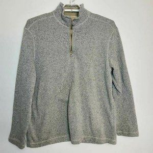 G.H. Bass Fleece Sweatshirt Gray 1/4 Zip Size 2XL